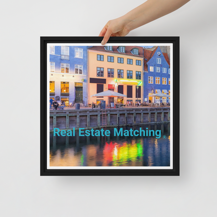 Nyhavn Framed canvas with Real Estate Matching Logo