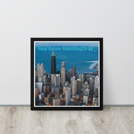 Beutiful Sinari Framed canvas with Real Estate Matching24 Logo