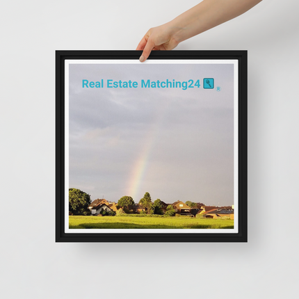 The Rainbow Sinari Framed canvas with Real Estate Matching24 Logo