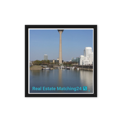 Lovely Sinari Framed canvas with Real Estate Matching24 Logo
