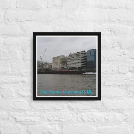 Beautiful Place Framed canvas with Real Estate Matching24 Logo
