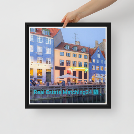 Nyhavn Framed canvas with Real Estate Matching24 Logo