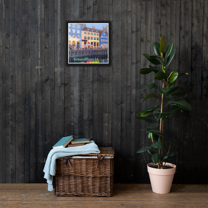 Nyhavn Framed canvas with Groundfloor24 Logo