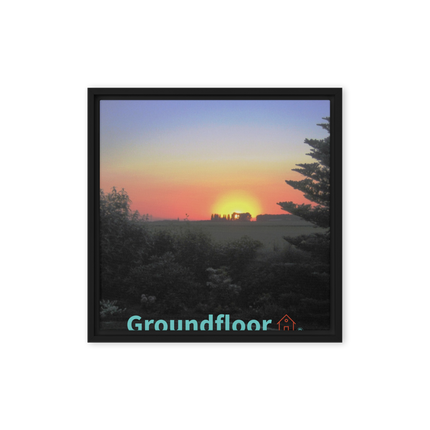Beautiful Sunset Sinari Framed canvas with Groundfloor with House Logo
