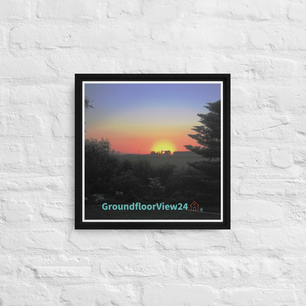 Beautiful Sunset Sinari Framed canvas with groundfloorview24 with House Logo