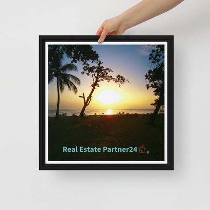 Beautiful Sea View Framed canvas with realestatepartner24 with house Logo