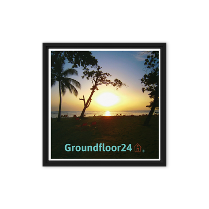 Beautiful Sea View Framed canvas with Groundfloor24 with House Logo