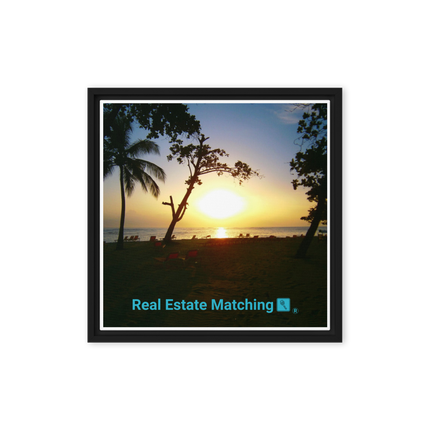 Beautiful Sea View Framed canvas with realestatematching with key Logo