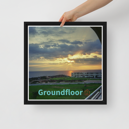 Natural View Framed canvas with Groundfloor with House Logo