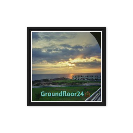 Natural View Framed canvas with Groundfloor24 with House Logo