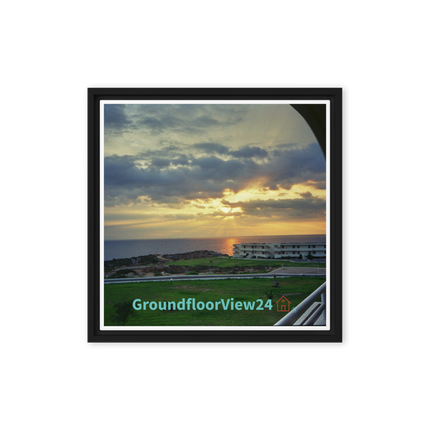 Natural View Framed canvas with groundfloorview24 with House Logo