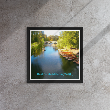 Beautiful Nature Framed canvas with realestatematching24 with key Logo