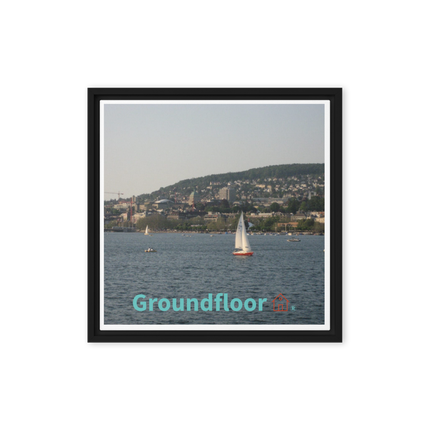 Beautiful River & Hills Sinari Framed canvas with Groundfloor with House Logo
