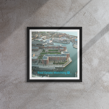 Nice City Framed canvas with realestatematching with key Logo