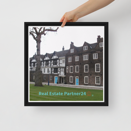 Beautiful Palace Framed canvas with realestatepartner24 with house Logo