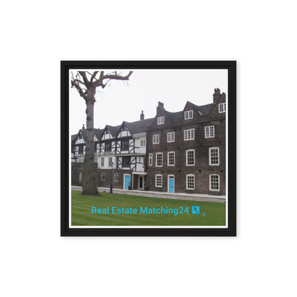 Beautiful Palace Framed canvas with realestatematching24 with key Logo