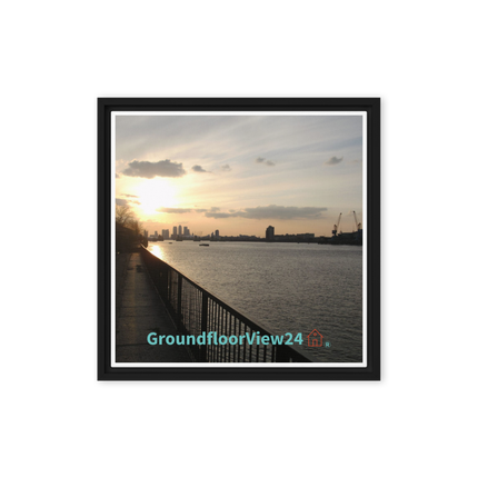 Awesome River View Framed canvas with groundfloorview24 with House Logo