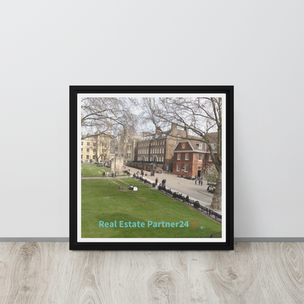 Beautiful Park Framed canvas with realestatepartner24 with house Logo