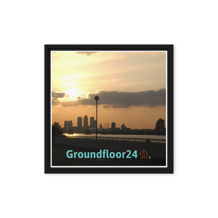 Majestic Sunset Framed canvas with Groundfloor24 with House Logo