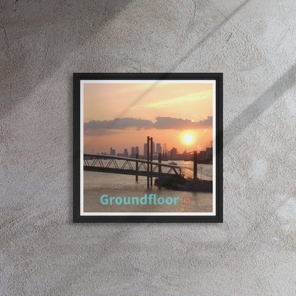 Evening Glow Framed canvas with Groundfloor with House Logo