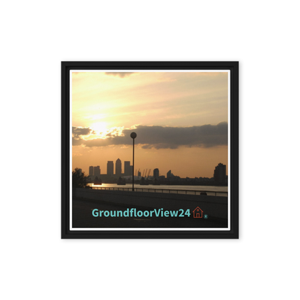 Majestic Sunset Framed canvas with groundfloorview24 with House Logo