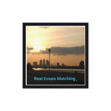 Majestic Sunset Framed canvas with realestatematching without key Logo