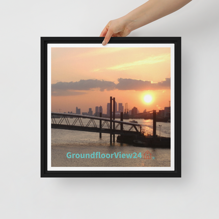 Evening Glow Framed canvas with GroundfloorView24 with House Logo