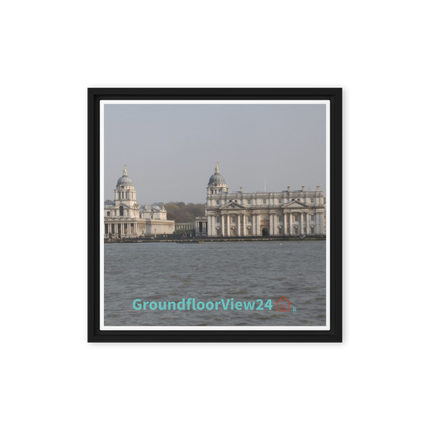 Riverside Beauty Framed canvas with groundfloorview24 with House Logo