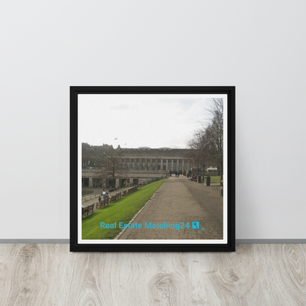 Majestic Palace Framed canvas with realestatematching24 with key Logo
