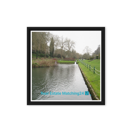 Lakeside Beauty Framed canvas with realestatematching24 with key Logo