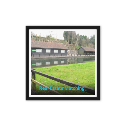 Lakeside Serenity Framed canvas with realestatematching without key Logo