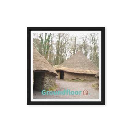 Village Charm Framed canvas with Groundfloor with House Logo
