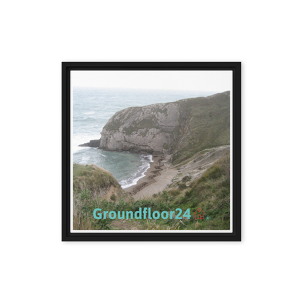 Sea & Hills Framed canvas with Groundfloor24 with House Logo