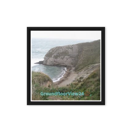 Sea & Hills Framed canvas with groundfloorview24 with House Logo