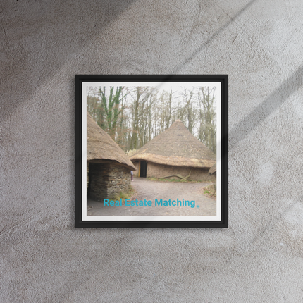 Village Charm Framed canvas with realestatematching without key Logo