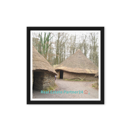 Village Charm Framed canvas with realestatepartner24 with house Logo