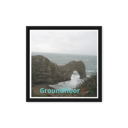 Coastal Escape Framed canvas with Groundfloor with House Logo