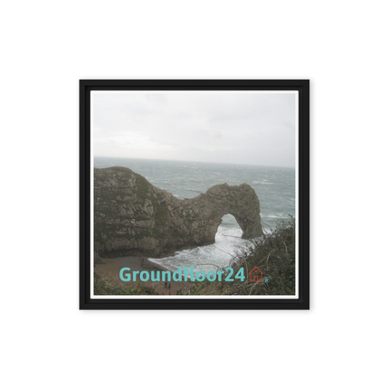 Coastal Escape Framed canvas with Groundfloor24 with House Logo