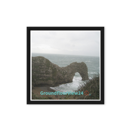 Coastal Escape Framed canvas with groundfloorview24 with House Logo