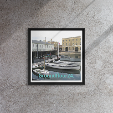 Boat on Water Framed canvas with Groundfloor24 without House Logo