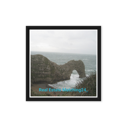 Coastal Escape Framed canvas with realestatematching24 without key Logo