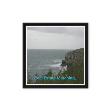 Seaside Serenity Framed canvas with realestatematching without key Logo