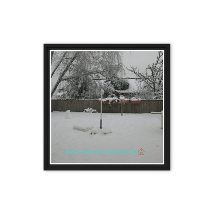 Winter Wonderland Framed canvas with realestatepartner24 with house Logo