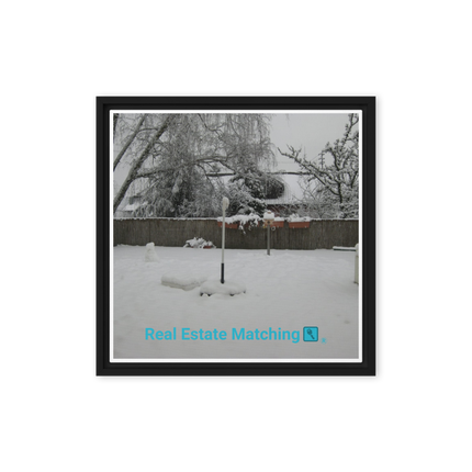 Winter Wonderland Framed canvas with realestatematching with key Logo