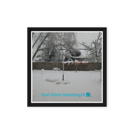 Winter Wonderland Framed canvas with realestatematching24 with key Logo