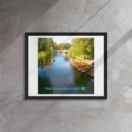 Beautiful Nature Framed canvas with realestatematching24 with key Logo