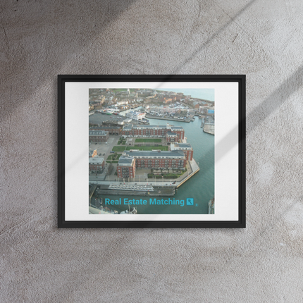 Nice City Framed canvas with realestatematching with key Logo