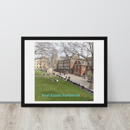 Beautiful Park Framed canvas with realestatepartner24 with house Logo