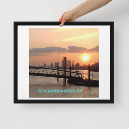 Evening Glow Framed canvas with GroundfloorView24 with House Logo