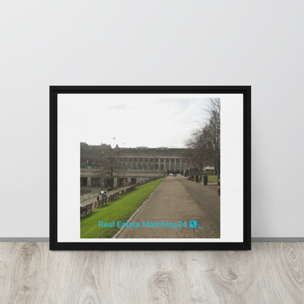 Majestic Palace Framed canvas with realestatematching24 with key Logo